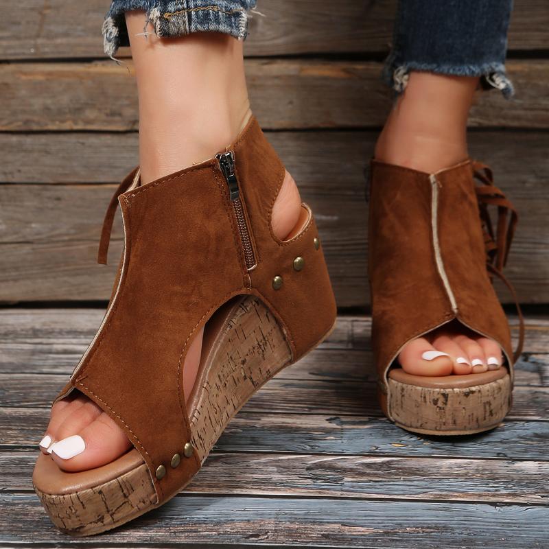 Новые женские босоножки на танкетке, летние женские туфли больших размеров, модные женские босоножки на платформе с открытым носком, повседневные женские сандалии для активного отдыха