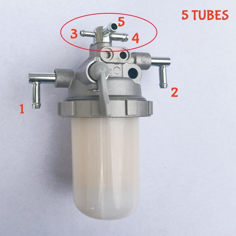 Fuel Filter 129612-55620 129100-55621 Fuel Water Separation Assembly 4/5 Tubes For Yanmar PC30/35 40/45 50/55
