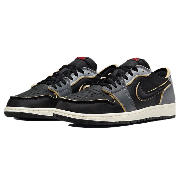 Кроссовки унисекс Air Jordan 1 Retro Low OG EX Dark Smoke Grey Черный Светло-Дымчато-Серый Парус DV0982-006