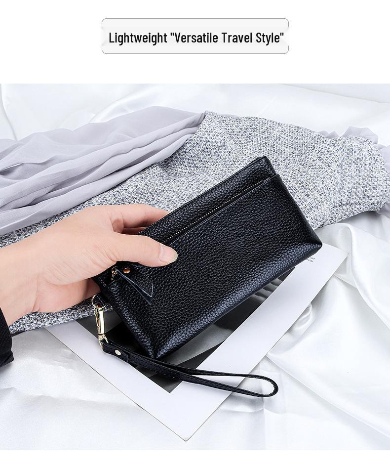 Женский кошелек-клатч из коровьей кожи большой вместимости с отделением для телефона