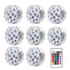10leds RGB Submersible Light with Remote Control Underwater Night Lamp Battery Operated for Pool Vase Bowl Wedding Party Decor