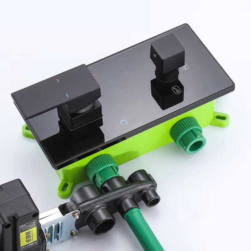 Высокотехнологичный цифровой настенный смеситель для душа с двумя или тремя выходами черного или хромированного цвета, управление клапаном с дисплеем, смеситель для душа