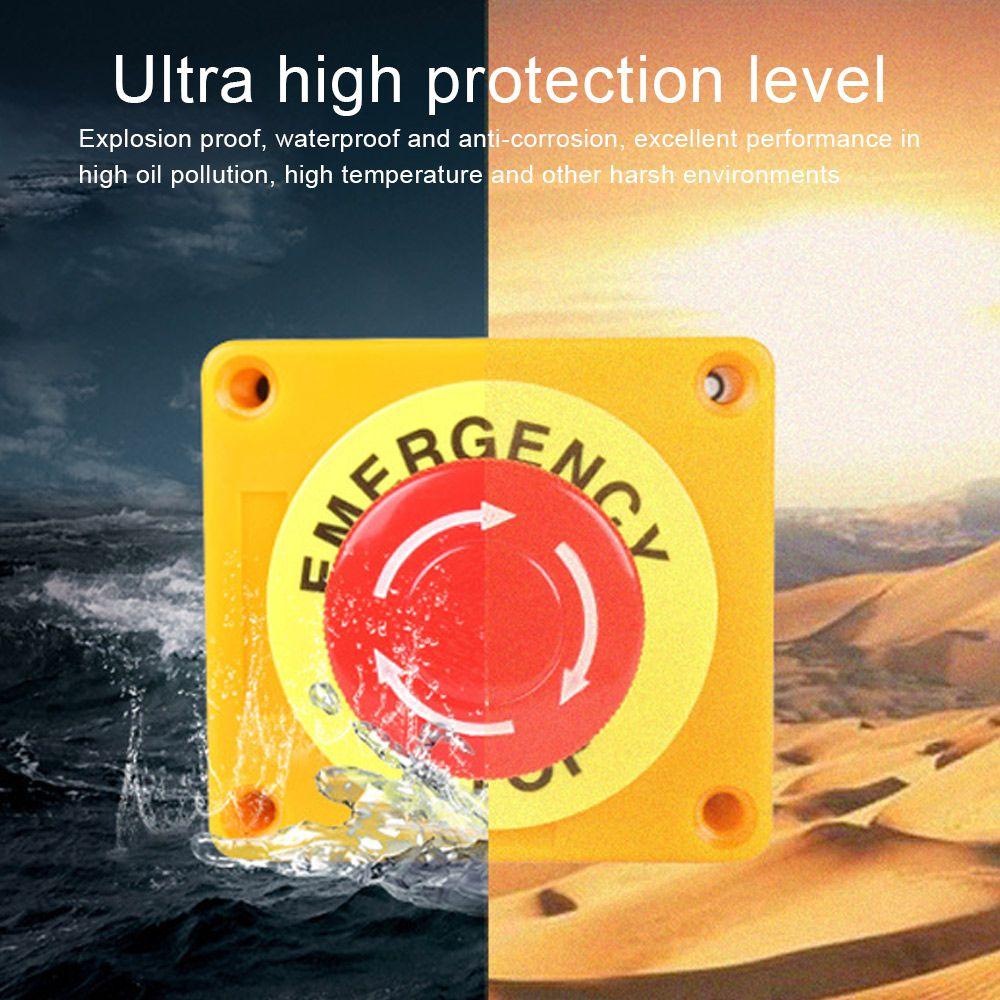 AC 660V 10A Mushroom Plastic Shell Push Button Switch DPST LAY7-11ZS Emergency Stop Switch