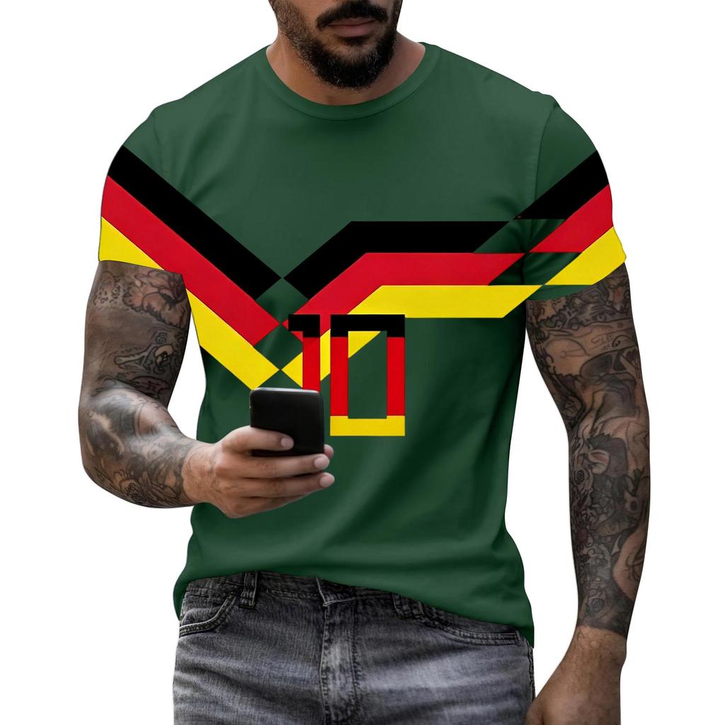 Men's Short Sleeve Graphic T-Shirt Crew Neck Casual Fit Lightweight Soft Fabric Comfortable Wear