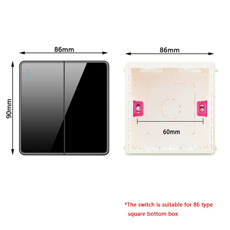 EU RU UK Standard 1/2 Way Wall Light Switch Luxury Full Tempered Glass Panel ON OFF Power Push Button Switch1/2/3/4 Gang Type 86