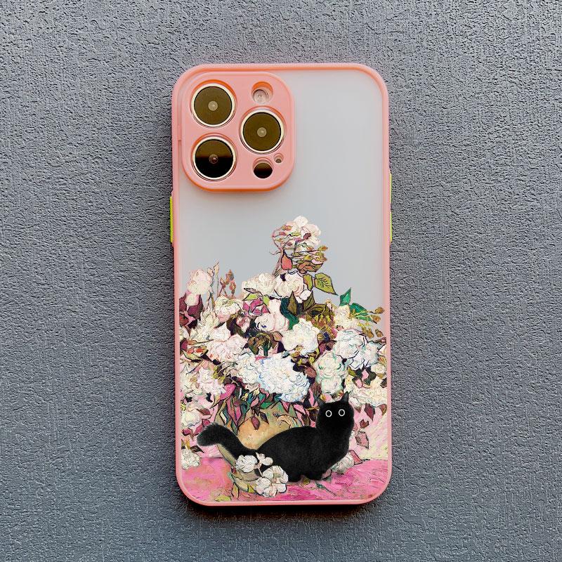 Ретро Масляная Живопись Ван Гог Кот Чехол для Телефона Для iPhone 17 16 15 14 Pro Max Plus 13 12 11 Pro Max Mini 16 Plus X XS XR Задняя Панель