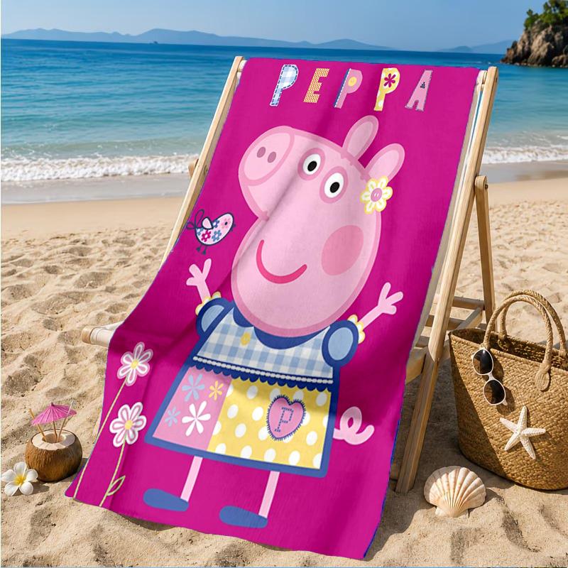 Princess Peppa Beach Towel, Quick-drying, Easy to Care for, Suitable for Both Fitness and Beach Vacations,Sports Essential