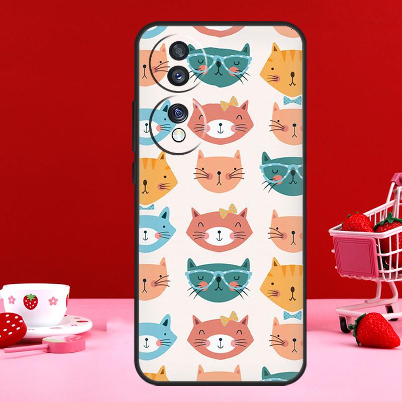 Чехол с милым котенком и рисунком котенка для Honor Magic 6 5 Pro 50 70 90 Lite X6 X7 X8 X9 X6a X7a X8a X9a X8b X9b задняя крышка