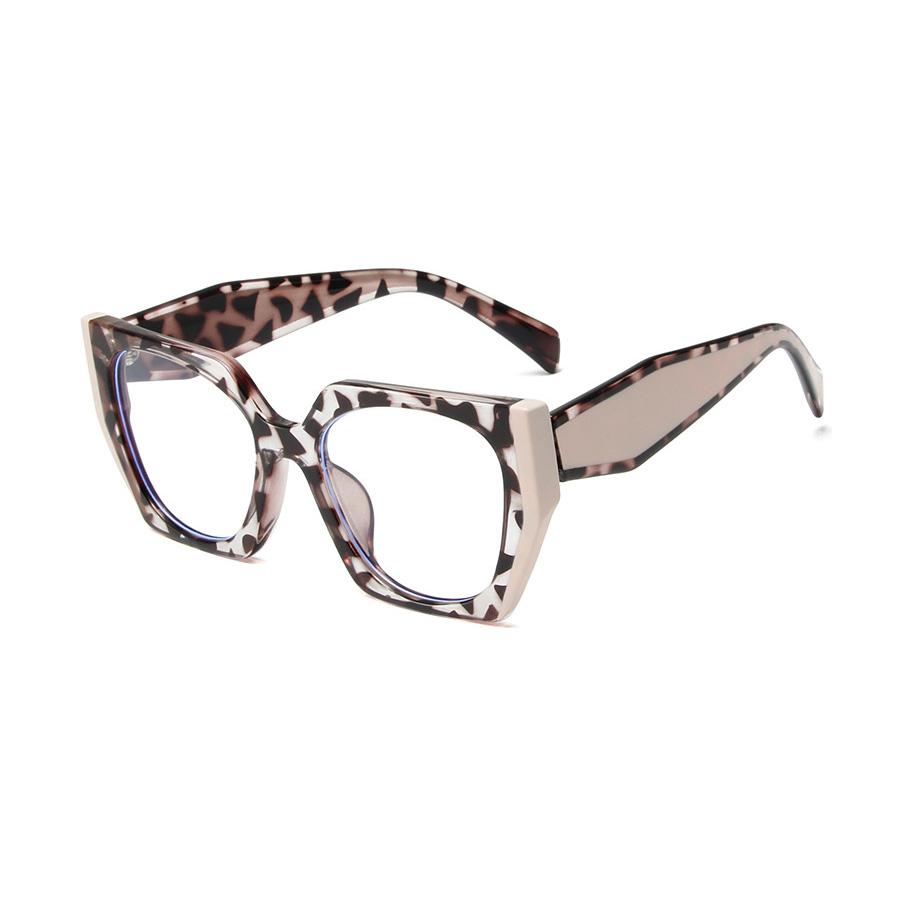 Ретро Полигональная Оправа Солнцезащитных Очков Кошачий Глаз Женская Модная Двухцветная Прозрачная Оправа для Очков Мужская Оптическая Оправа