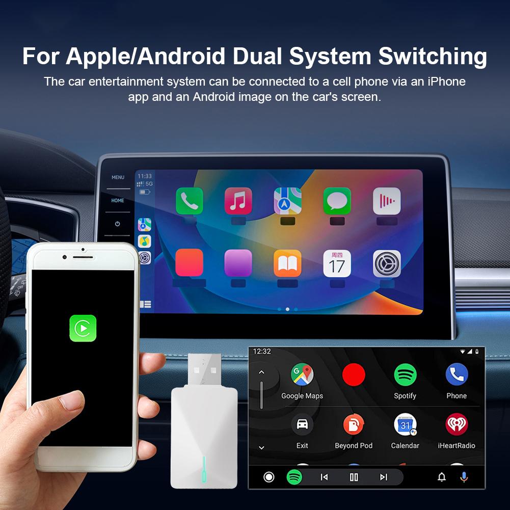 Беспроводной адаптер Carplay Android Auto CarPlay Dongle Plug & Play Fast Connect для OEM-проводных автомобилей CarPlay Andriod Auto