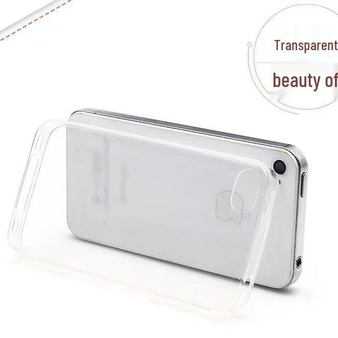 Прозрачный силиконовый защитный чехол для iPhone 4/4s, Мягкое покрытие по всему краю, устойчивое к падениям