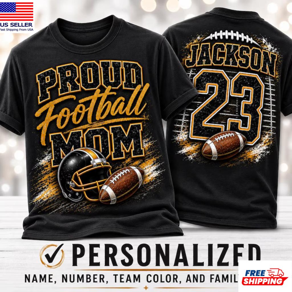 Personalized Football Mom Custom Family Varsity Game Day T-Shirt S-5XL