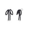 Stella Ribbon Black Bead Earrings