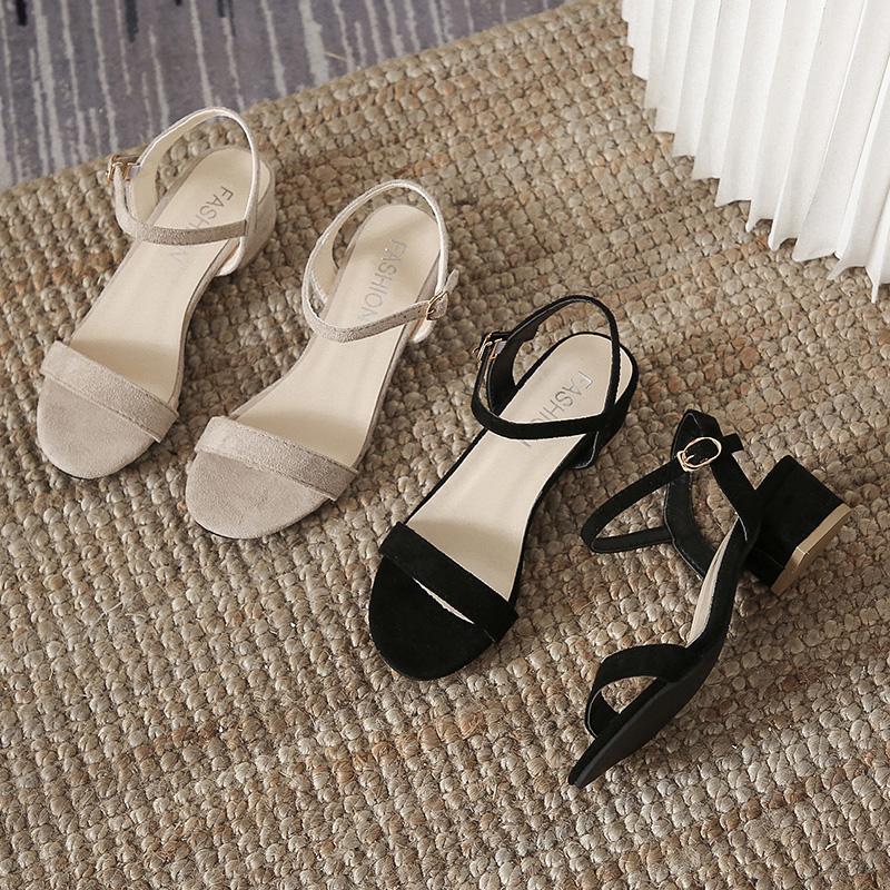 Женские сандалии, летние модные повседневные сандалии с открытым носком, женские сандалии с пряжкой, босоножки на блочном каблуке Sandalias De Verano Para Mujer