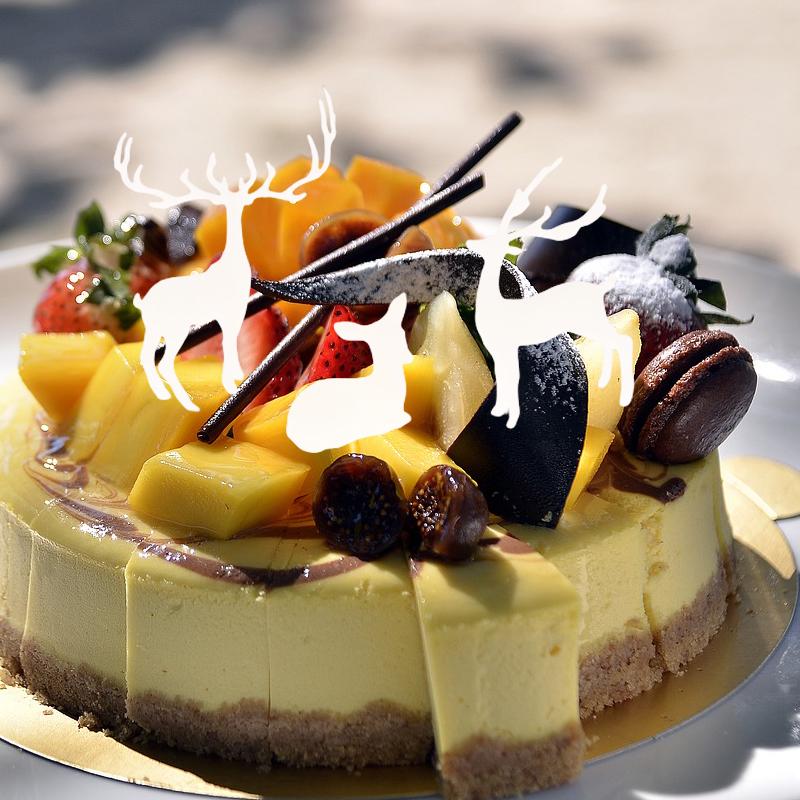 1Pc Mini Resin  Deer Christmas Forest Elk White Dessert Table Decor Merry Christmas Decor For Home Kids  Year Gift