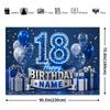 Фон-баннер для вечеринки в честь 18-летия на 2D-плоскости - сине-серебристая цветовая гамма для тематики дня рождения взрослогоDJH
