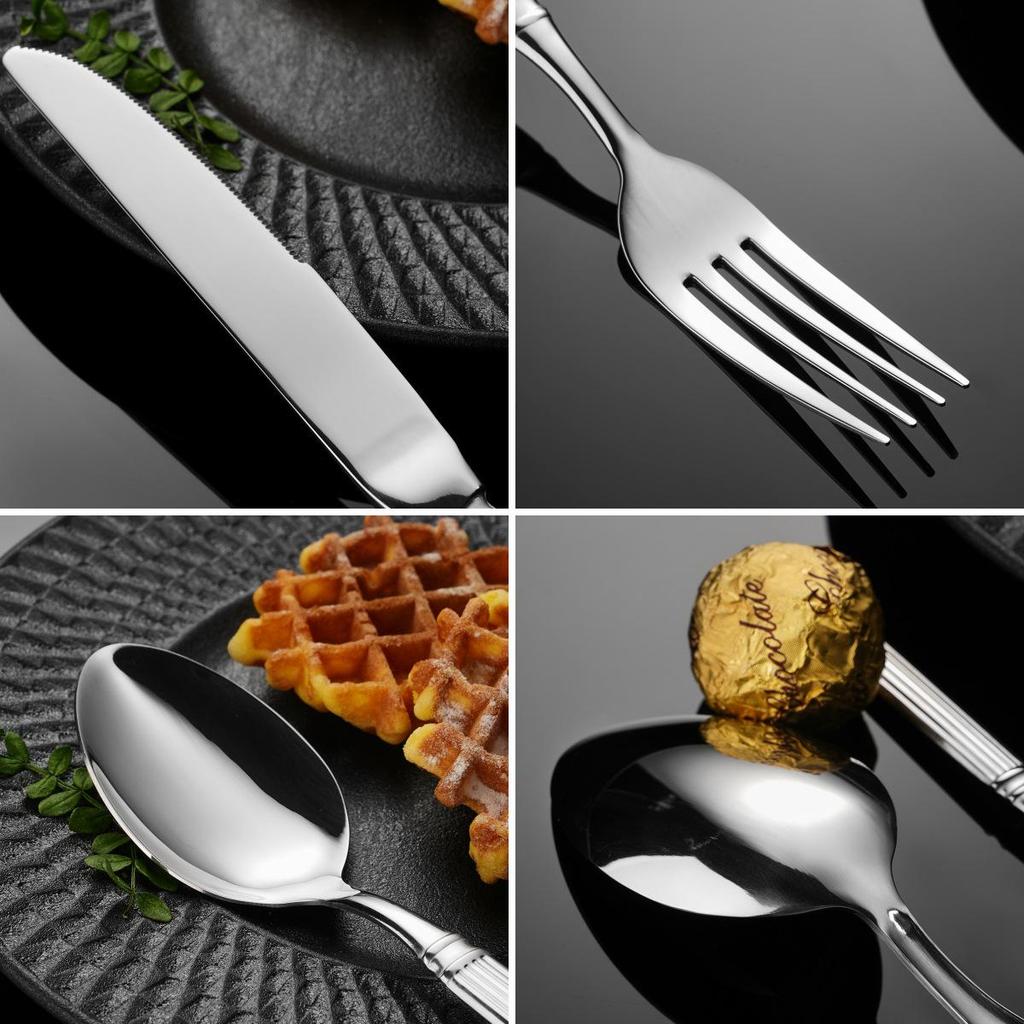 Набор столовых приборов из нержавеющей стали 304 в стиле римской колонны: Нож для стейка, ложка, вилка, десертная ложка, ложка для риса, ложка для супа.