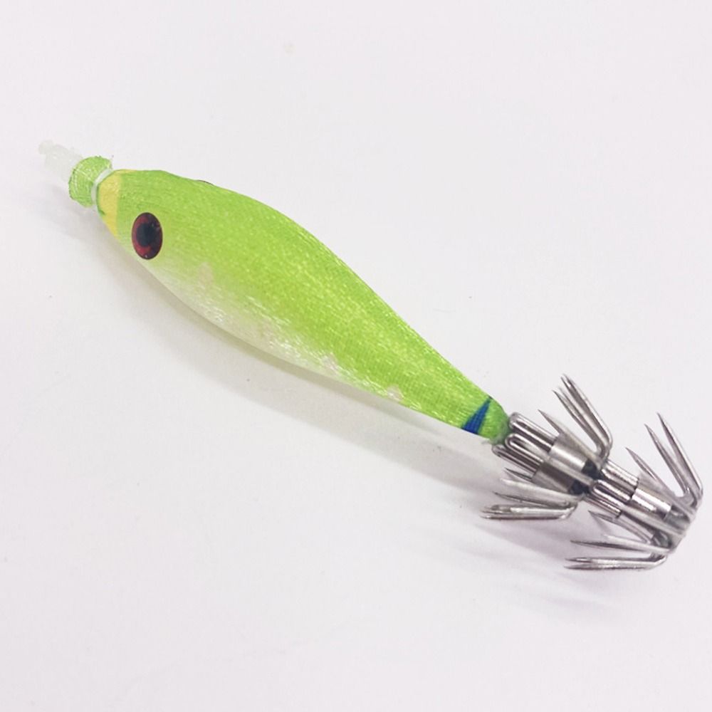 Simulation Jigs Luminous Lead Sinker Wood Shrimp Lures Octopus Bait Weave Squid Hook Fishing Tackle