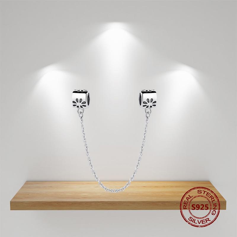 Новая цветочная цепочка безопасности круглая подвеска бусина подходит оригинальный браслет подвеска звезда луна бабочка DIY ювелирные изделия для женщин