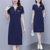 Платье ПОЛО для женщин на лето, с лацканами, темпераментное, большого размера, повседневное, спортивное, средней длины, футболка