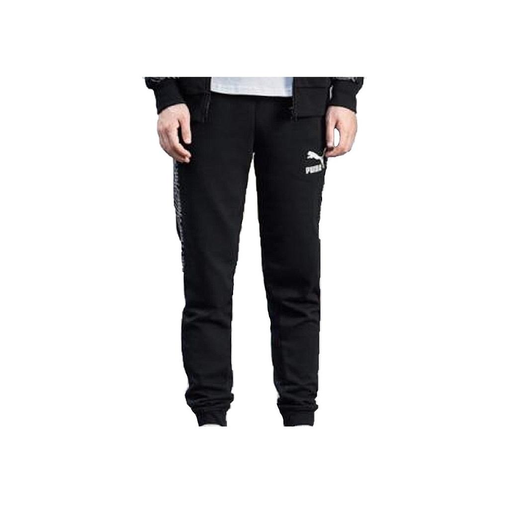 Puma T7 Track Pants with Side Stripe Panel and Drawstring Men Bottoms Black 595964-61