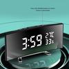 1pc Multifunctional LED Curved Screen Mirror Alarm Clock with Time/temperature and Humidity Displayed On One Screen