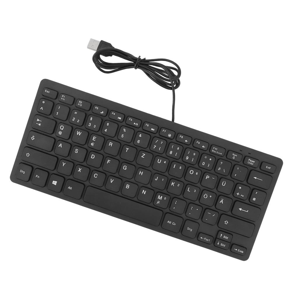 78 Keys Language Keyboard Splash Proof USB Wired Keyboard Durable Ultra Thin Keyboard Office Work