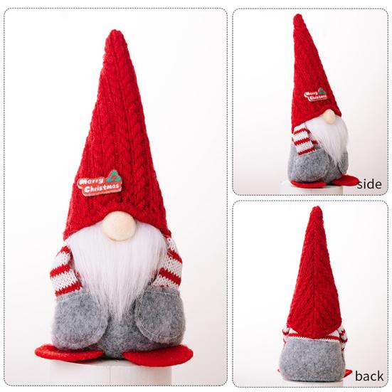 Рождественская кукла-гном без лица, плюшевое украшение в виде гнома с вязаной остроконечной шапкой, мягкие руки в карманах, кукла-гном для праздничного декора