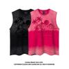 51 Hip Hop Sunset Quiet Hong Kong Style Street Sunset Print Sleeveless T-shirt Gradient Washed Loose Vest for Boys