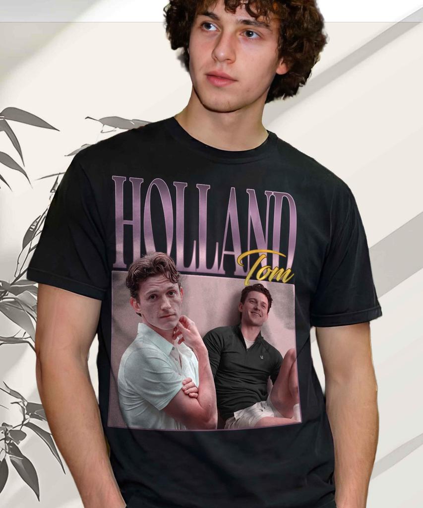 Tom Holland Vintage Graphic T-Shirt and kids tshirt, Retro Actor Photo Print Tee