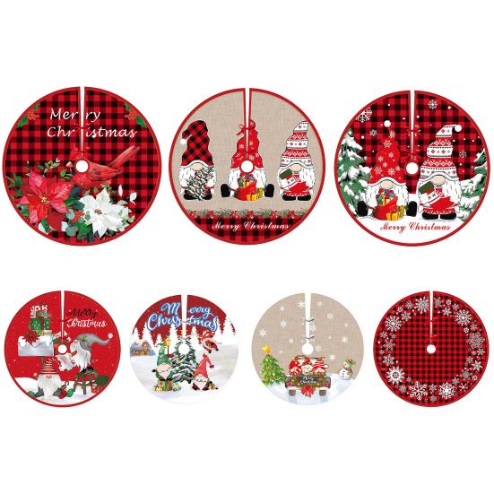 Ковер для рождественской елки, уникальный мультяшный принт, многоразовая юбка для рождественской елки, украшение для вечеринки, коврик для рождественской елки, коврик для рождественской елки