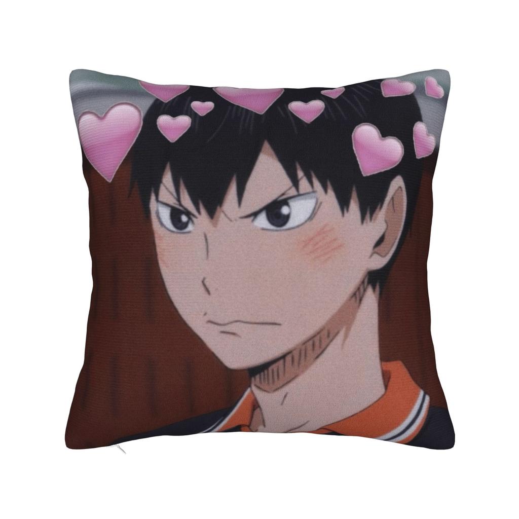 Haikyuu Square Pillow Case Polyester Cushions for Sofa Hinata Shoyo Vintage Cushion Covers
