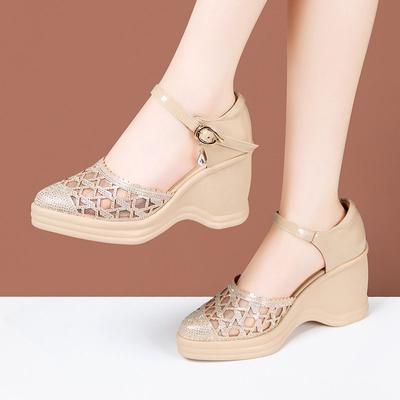 Женские сандалии Лето 2025 Ремешок с пряжкой Супервысокий каблук Платформа Клиновидный каблук Сандалии Мода Новые Элегантные Роскошные Женские туфли