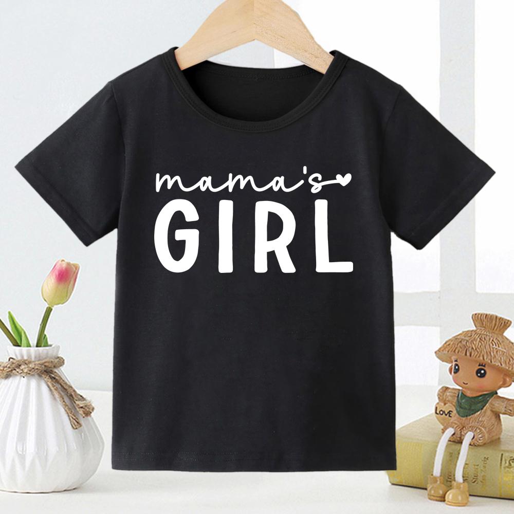 Футболка с надписью Mamas Boy для детей Модная европейско-американская футболка с принтом для мальчиков и девочек Летняя полиэстеровая ткань