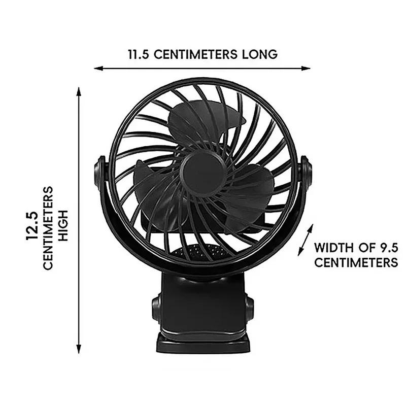 Rechargeable Fan 720 ° Rotating Hanging Clip Fan with Nightlight for Easy Portability Office Bedroom Dormitory Outdoor Small F
