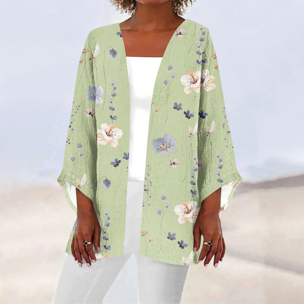 Женская повседневная модная легкая куртка средней длины с принтом, кардиган