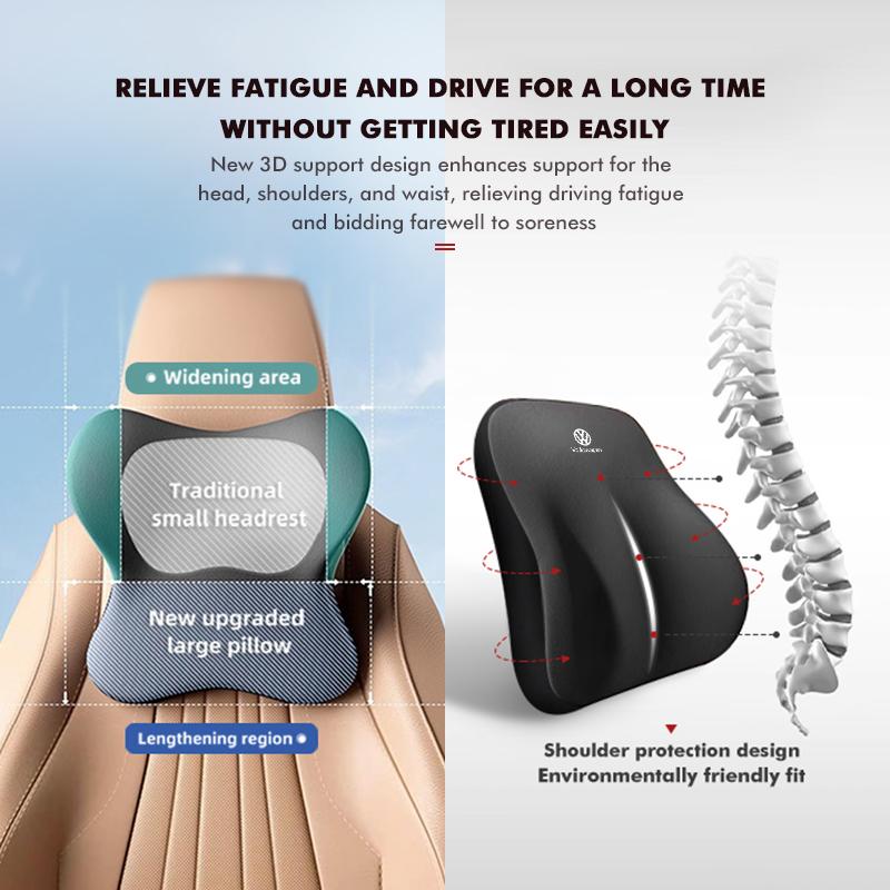 Universal Car Neck Pillow Lumbar Support Kit Seat Headrest For Volkswagen VW Polo Jetta Sagitar Magotan Passat B5 B6 B7 CC zj2
