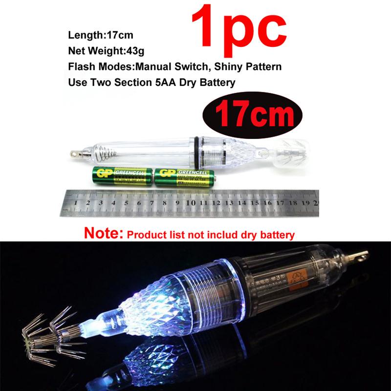 Светящаяся LED приманка для морской рыбалки на кальмара, осьминога, каракатицы
