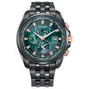 Eco Drive Водонепроницаемые до 100м Кварцевый механизм с питанием от света Часы с ремешком из нержавеющей стали AT9128-87X