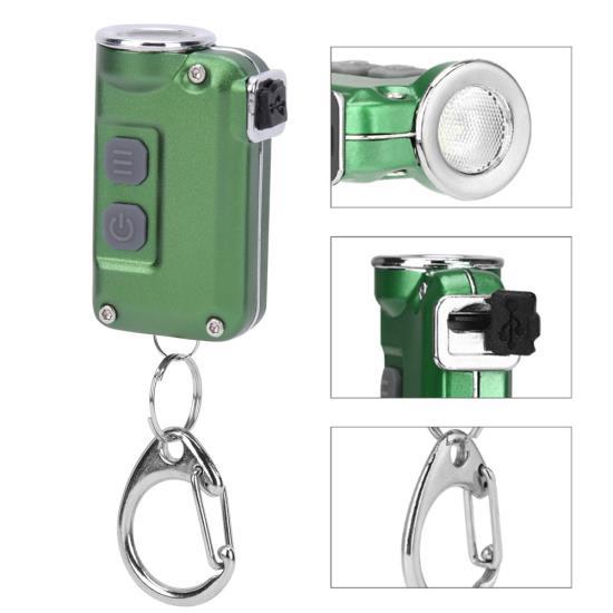 Мини светодиодный брелок-фонарик с двойным переключателем, 4 уровня освещения, наружный аксессуар