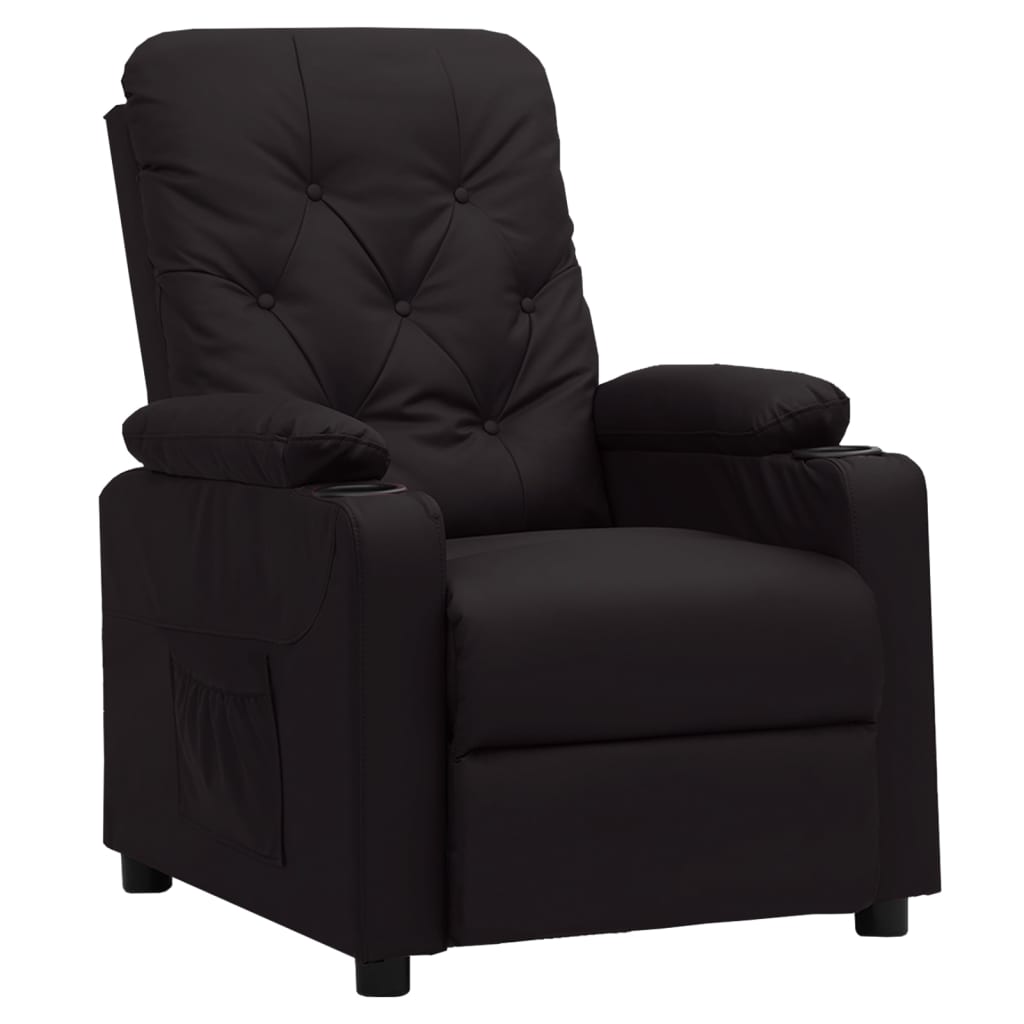 Recliner Chair Black Artificial Leather
