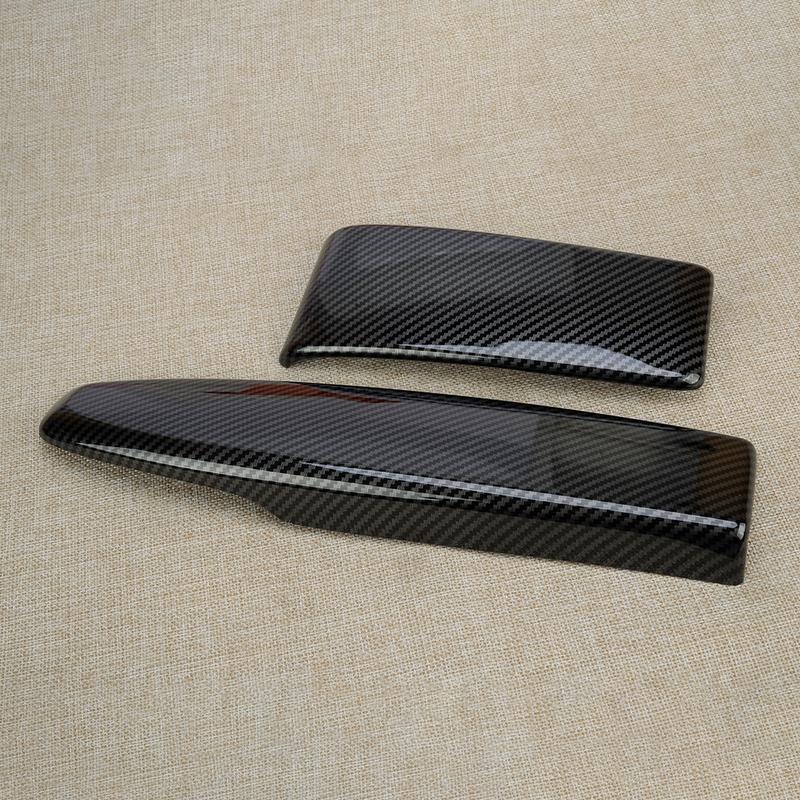 2Pcs Car Center Armrest Box Panel Cover Fit for Benz C W204 E W212 GLK X204 2010 2011 2012 2013 Carbon Fiber Style Black ABS