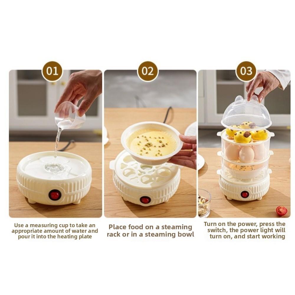 1-3-слойная электрическая яйцеварка, прибор для приготовления яиц всмятку, приготовление завтрака