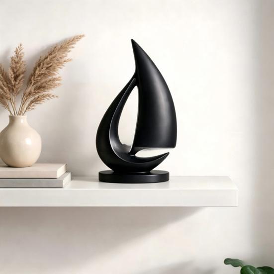 Modern Sailboat Statue 3D Printed Shipping Boat Figurine for Living Room Coffee Table Office Shelf Table Centerpiece