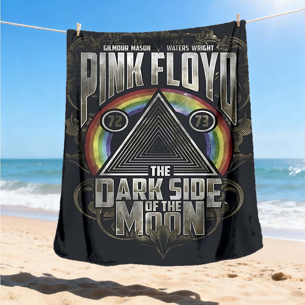1pc Pink Floyd Outdoor Flannel Blanket, Lightweight Warm Cozy for Travel Camping Office Soft Polyester Fabric
