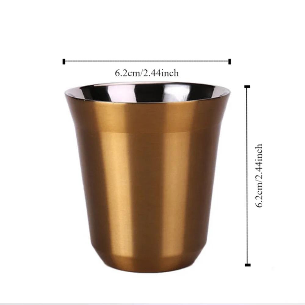 New 80ML Espresso Mugs 304 Stainless Steel Double Wall Coffee Cups Small Capacity Cold Water Cold Drinks Cup