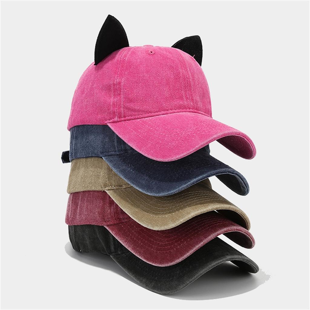 Velvet Cat Ear Baseball Cap Soft Top Cap Student Couple Personality Hat