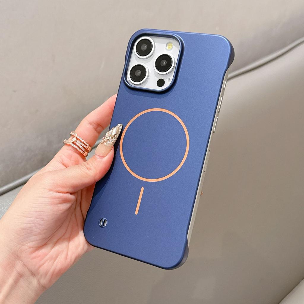 Подходит для iPhone16Promax Безрамочный чехол для мобильного телефона Твердый ПК Магнитная адсорбция Защитный чехол для Apple 15 14 Матовый