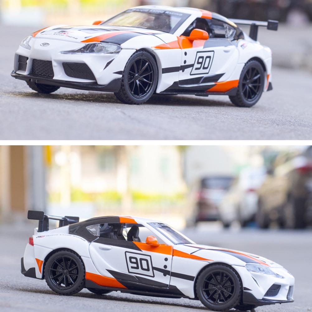Масштаб 1/32 Toyota Supra GT4 Concept, литая под давлением модель автомобиля, игрушечный автомобиль с откатным механизмом, звуком и светом для детей, коллекция подарков для мальчиков и девочек