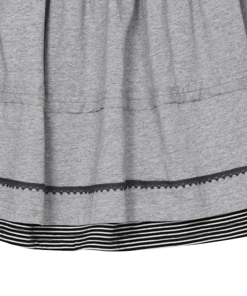 Baup Lace Shirred Skirt [Gray]